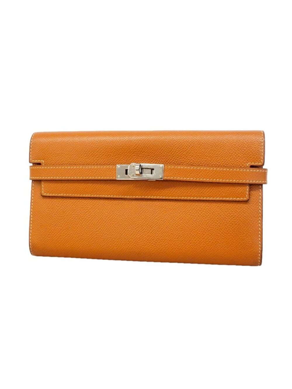 Hermes Wallet Kelly Long Veau Epsom Gold Silver
